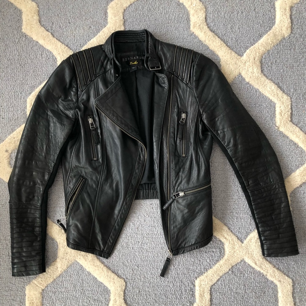 Real leather Bernardo biker jacket, great shape XS